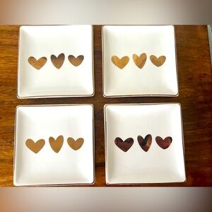 Gold Heart Trinket Dish Set
